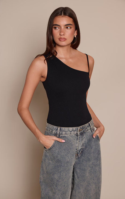 Contour Rib Strap Detail Bodysuit