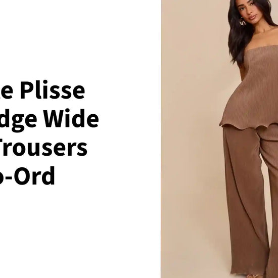 Petite Plisse Frill Edge Wide Leg Trousers Co-ord by@Outfy