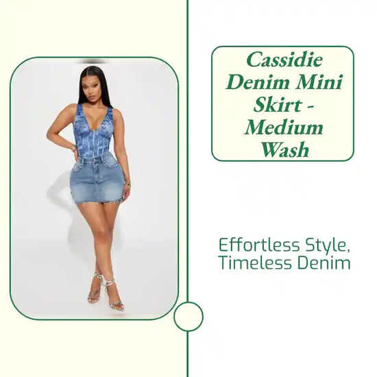 Cassidie Denim Mini Skirt - Medium Wash by@Outfy