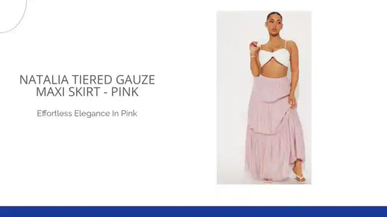 Natalia Tiered Gauze Maxi Skirt - Pink by@Outfy