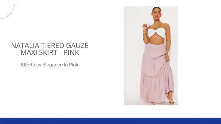 Natalia Tiered Gauze Maxi Skirt - Pink by@Outfy
