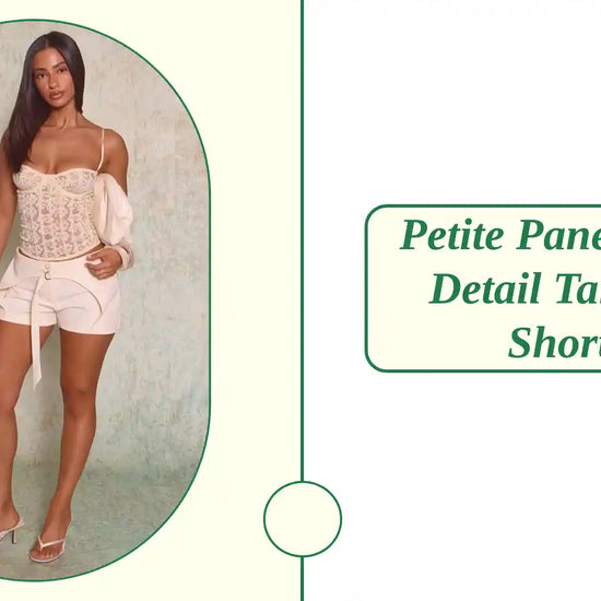 Petite Panel Waist Detail Tailored Shorts by@Outfy