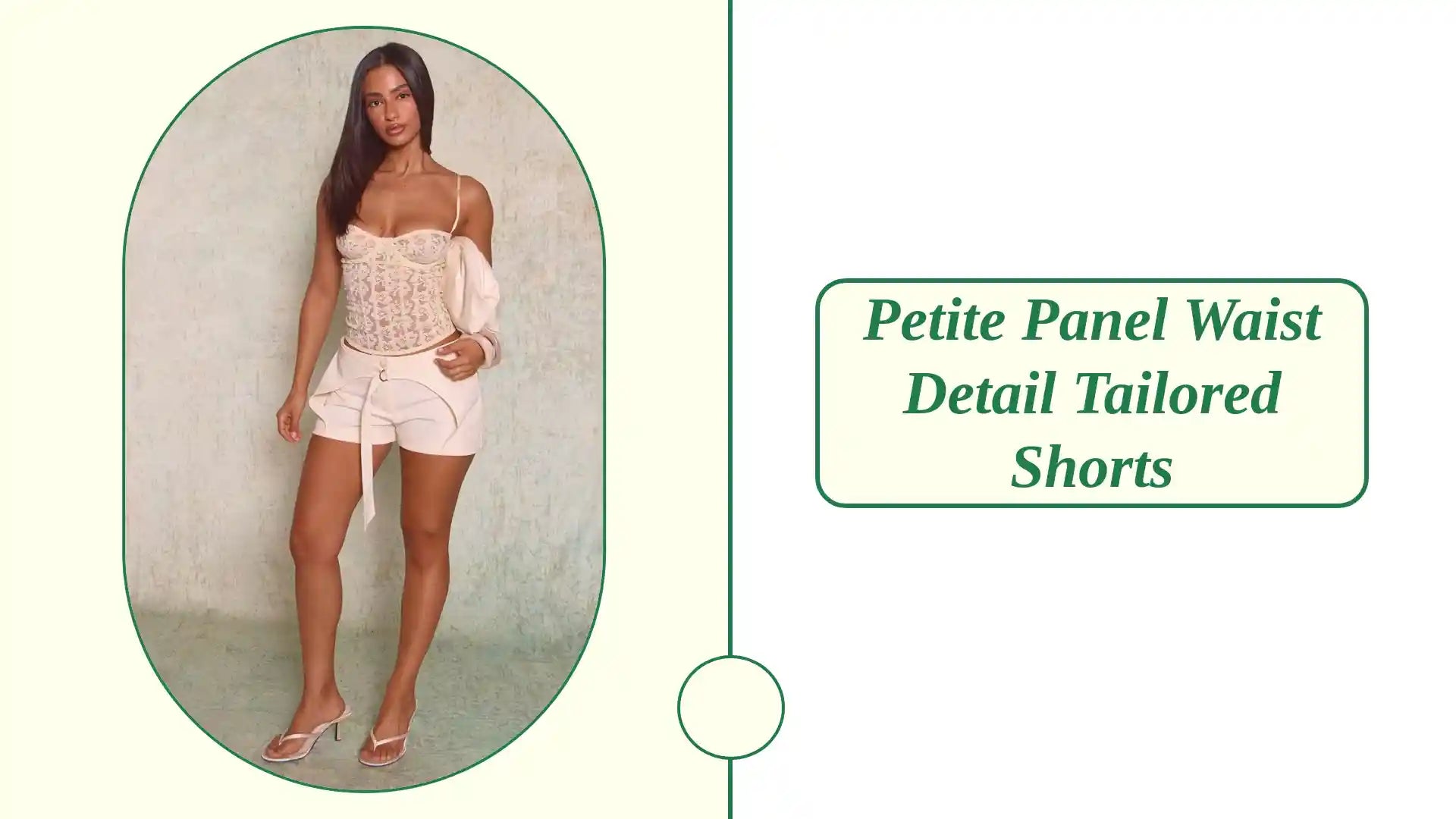 Petite Panel Waist Detail Tailored Shorts by@Outfy