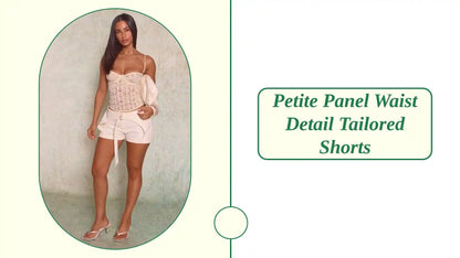 Petite Panel Waist Detail Tailored Shorts by@Outfy