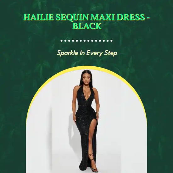 Hailie Sequin Maxi Dress - Black by@Outfy