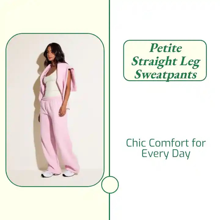 Petite Straight Leg Sweatpants by@Outfy