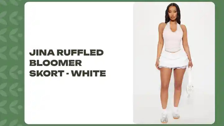 Jina Ruffled Bloomer Skort - White by@Outfy
