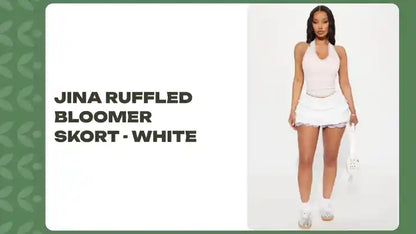 Jina Ruffled Bloomer Skort - White by@Outfy